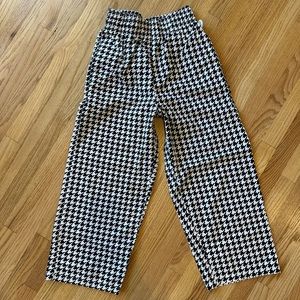 Cookman Wide Chef Pants Unisex S- Chidori / Houndstooth Print